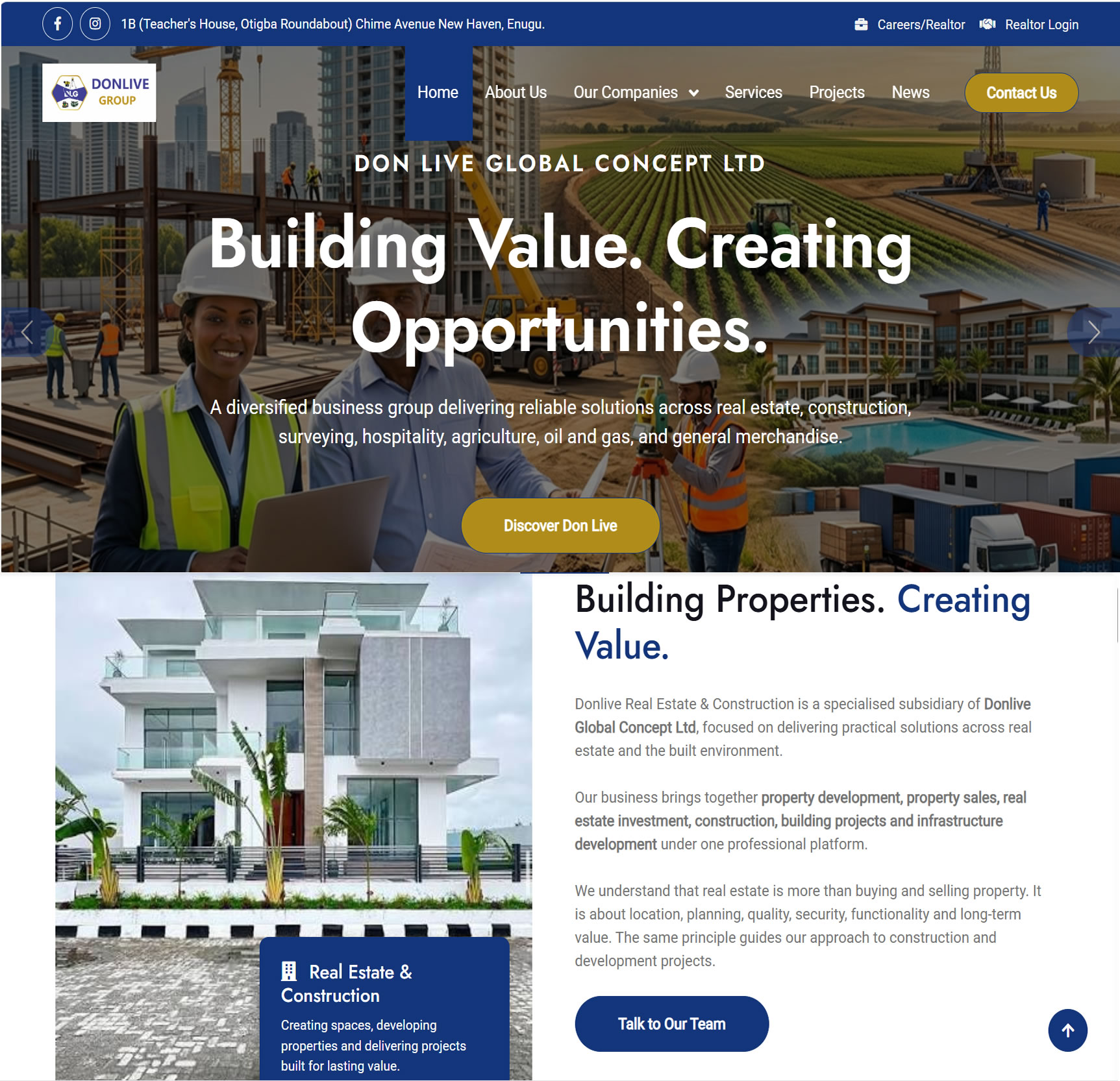 Donlive Group corporate website developed by Femble Technology